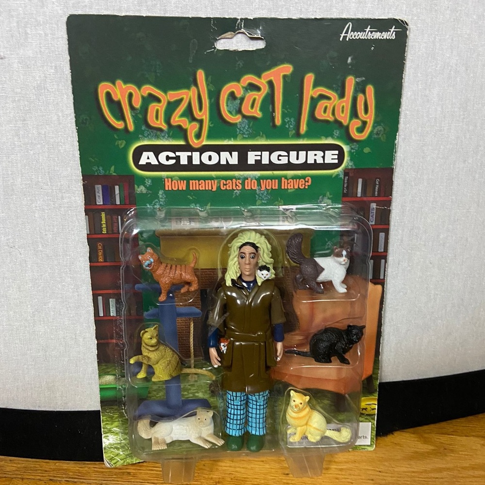 Crazy Cat Lady Action Figure with Cats by Accoutrements ~ New In Package